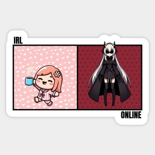 Me In Real Life vs Me Online Sticker